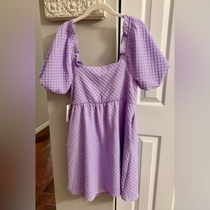 NWT Purple Puff Sleeve Square Neck Sundress